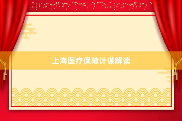 上海医疗保障计谋解读